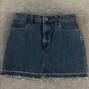 Free People Dark Blue Denim Mini Skirt